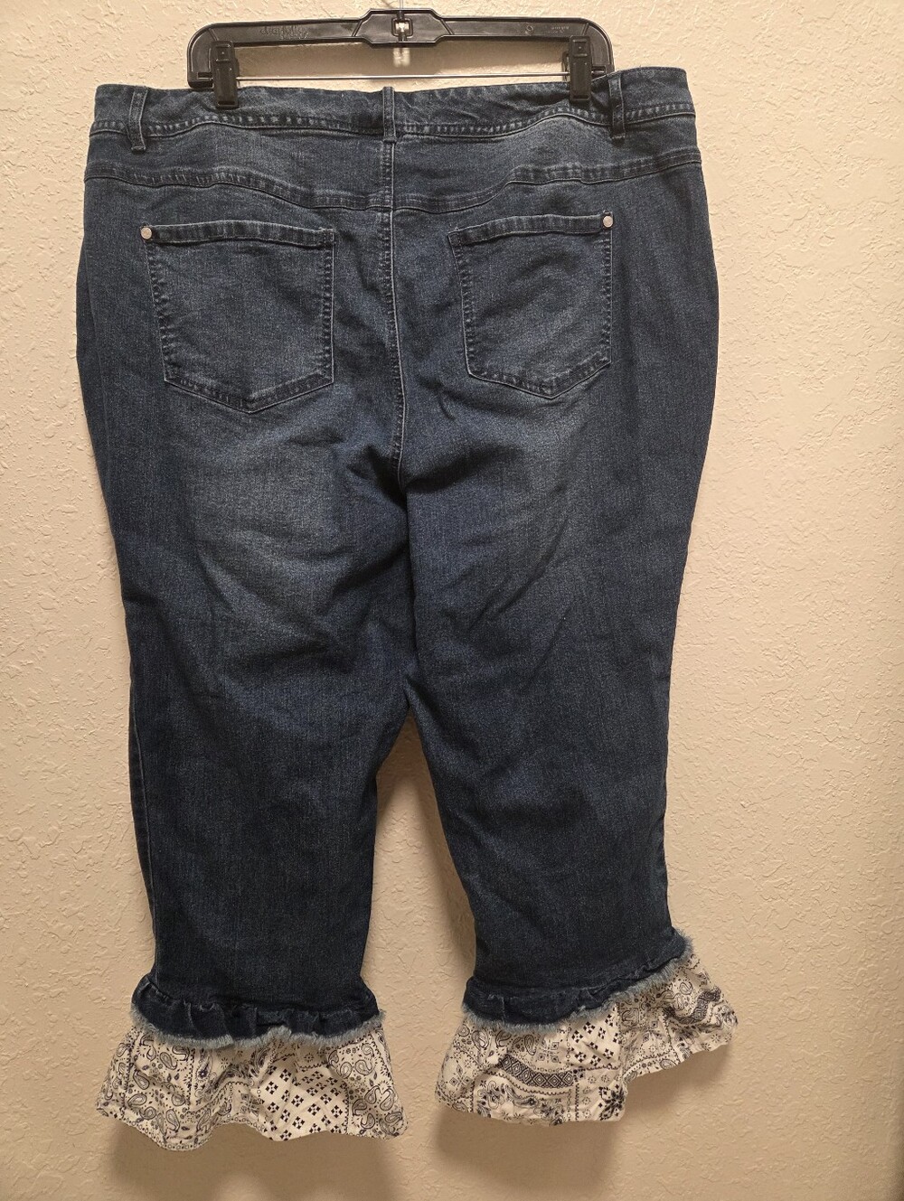 Cato Dark Wash Denim Capri Jeans with Ruffle Hem - Picture 4 of 4